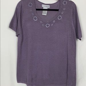 Sag harbor lavender short sleeved sweater size XL